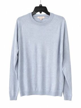 NWT Jack Victor Bailey Sweater Mens Medium Sky Blue Merino Wool Silk Linen Luxe